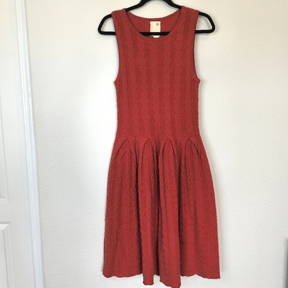 Anthropologie Far Away From Close Wool Red Sweater Dress Size Meduim - Picture 1 of 7